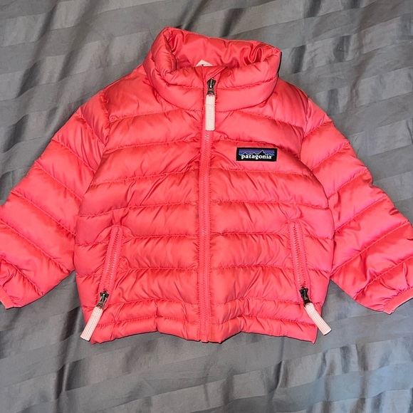 Pink Patagonia baby down sweater